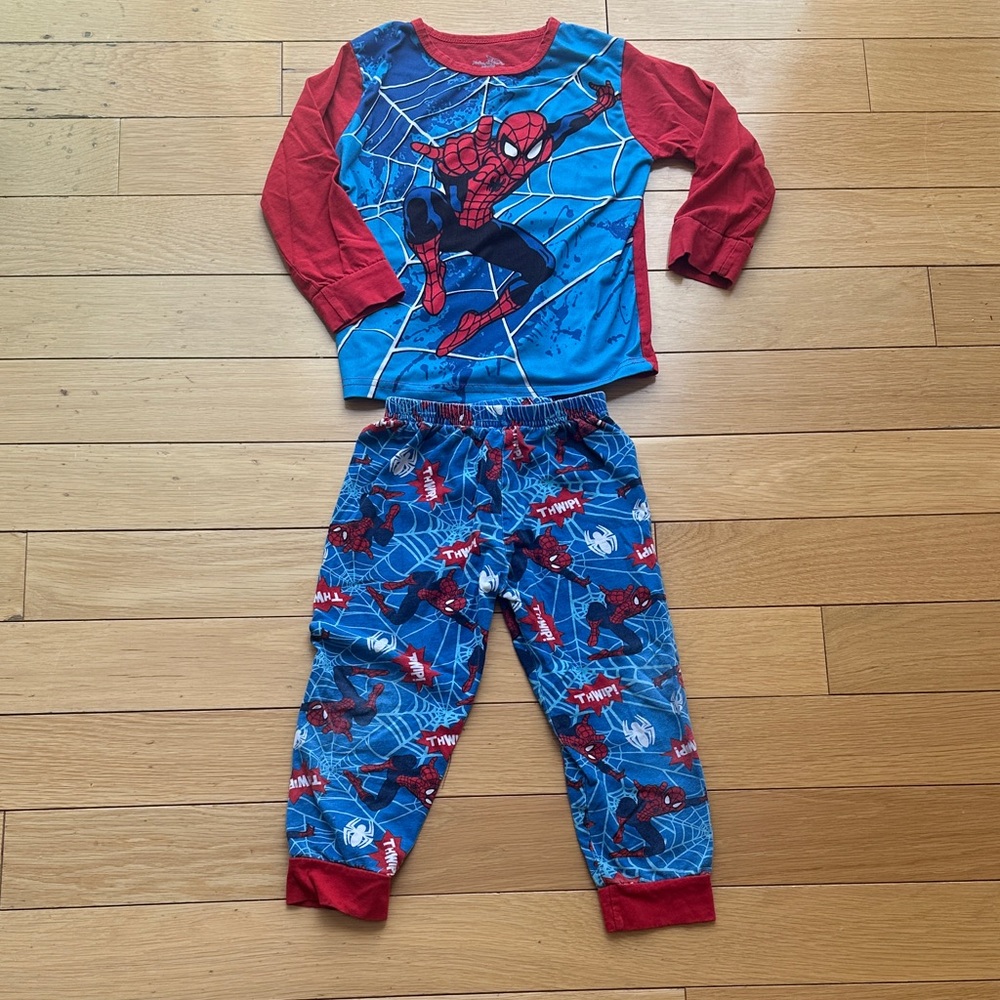 Spider-Man Red & Blue Kids Pajama Set - Long Sleeve Top & Pants